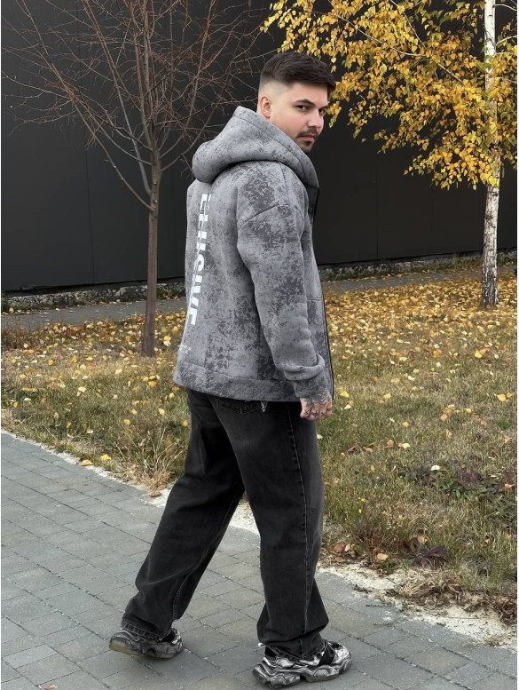 Об'ємний худі на блискавці