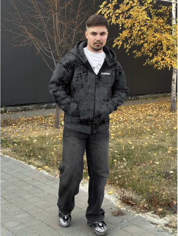 Об'ємний худі на блискавці