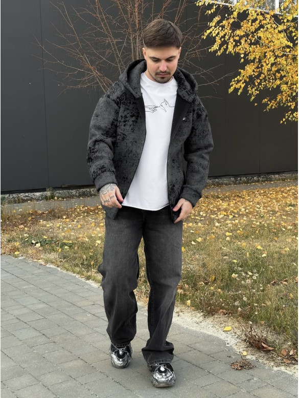 Об'ємний худі на блискавці