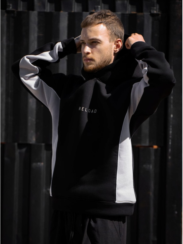 Oversize худі на флісі з надписом