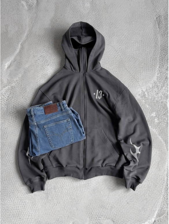 Oversize худі з рефлективним принтом