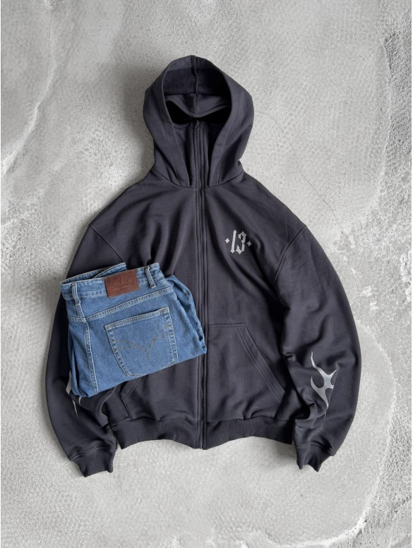Oversize худі з рефлективним принтом
