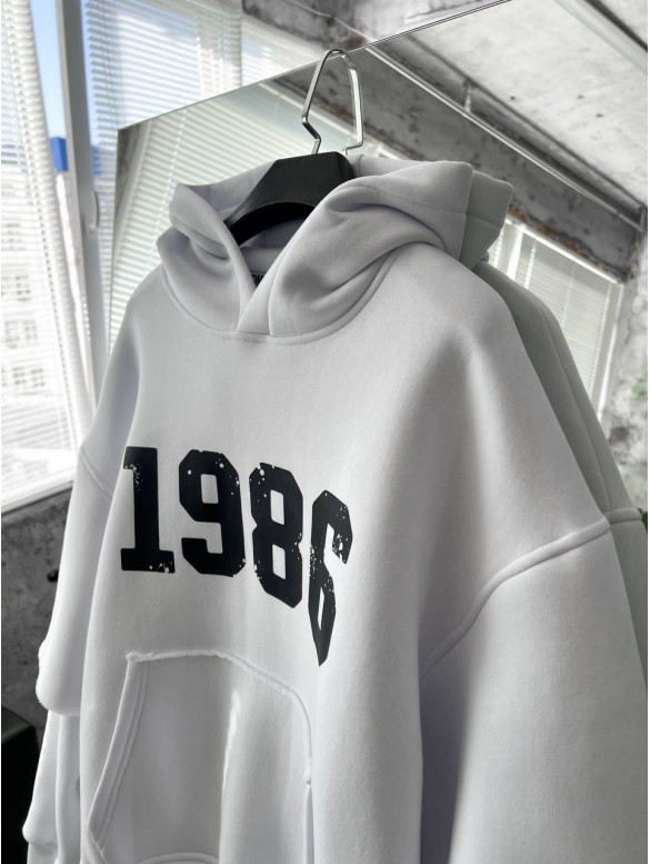 Oversize худі на флісі з принтом