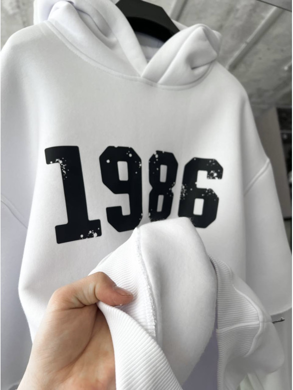 Oversize худі на флісі з принтом