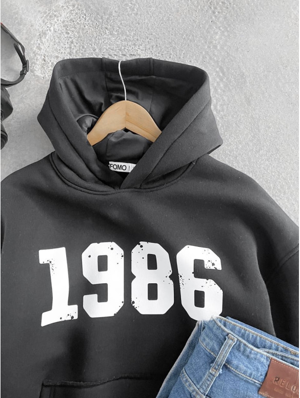 Oversize худі на флісі з принтом