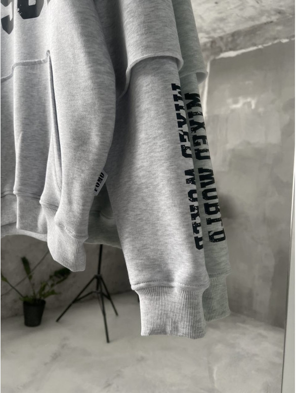 Oversize худі на флісі з принтом