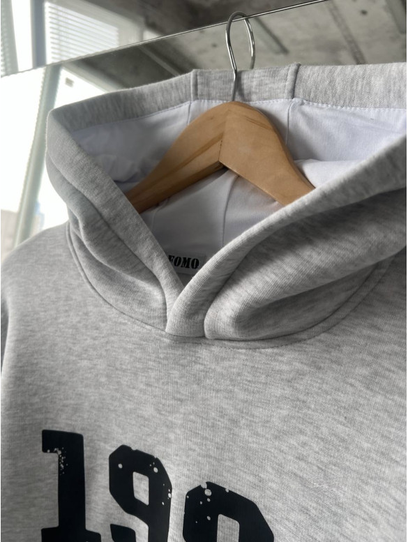 Oversize худі на флісі з принтом