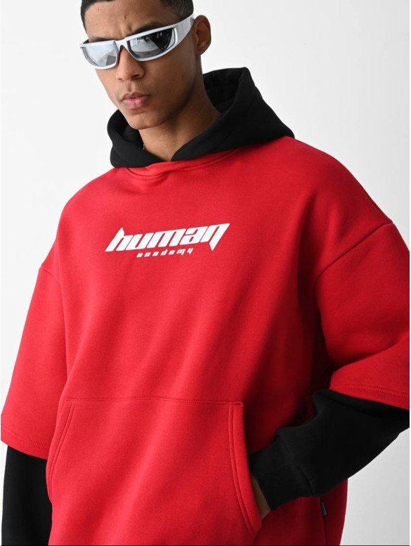 Oversize худі з імітацією футболки