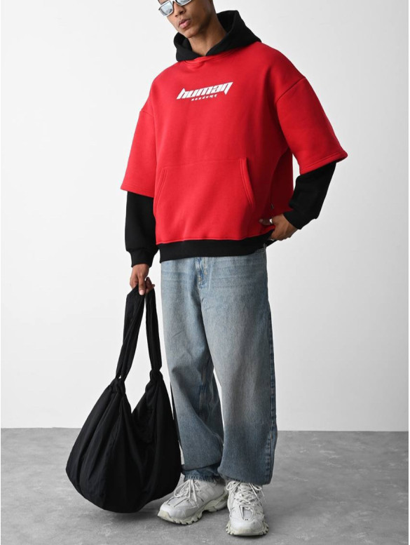 Oversize худі з імітацією футболки