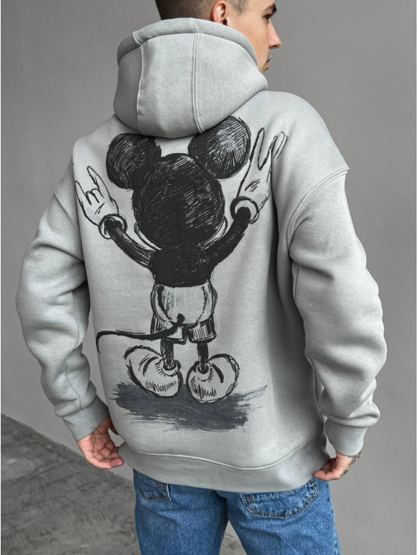 Oversize худі на флісі з принтом