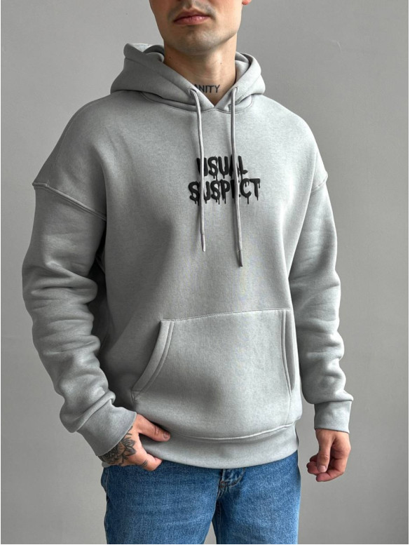 Oversize худі на флісі з принтом