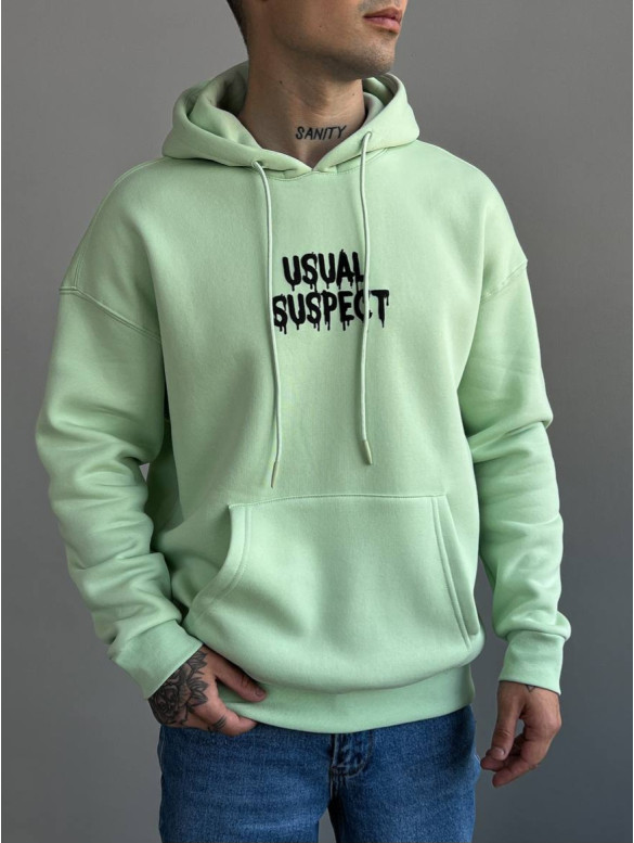 Oversize худі на флісі з принтом