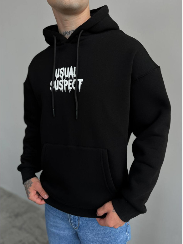 Oversize худі на флісі з принтом