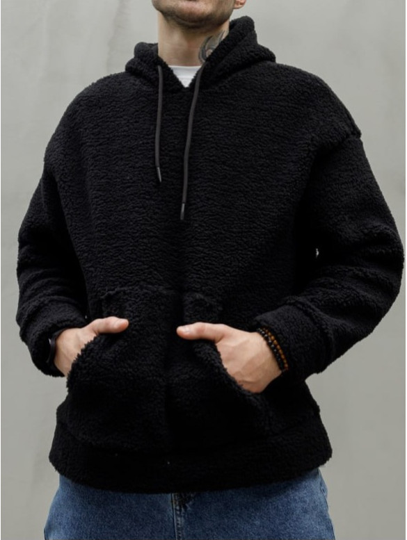Oversize худі з плюшевої тканини