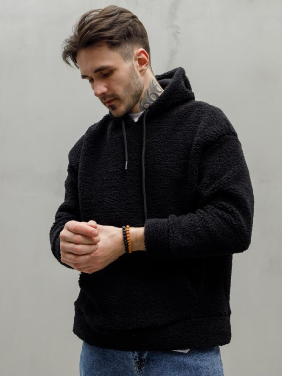 Oversize худі з плюшевої тканини