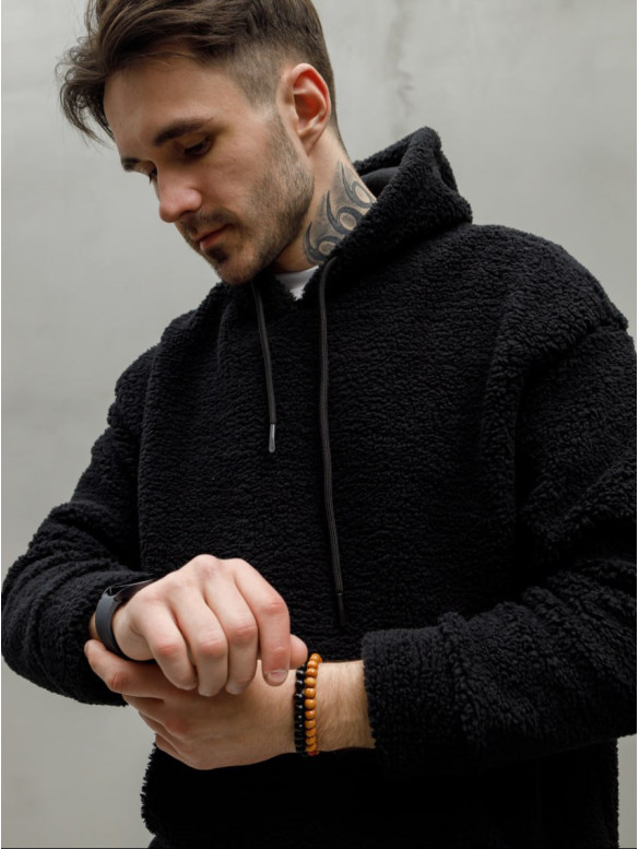 Oversize худі з плюшевої тканини