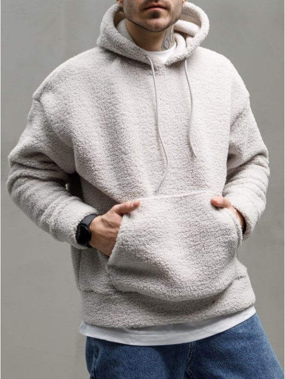 Oversize худі з плюшевої тканини