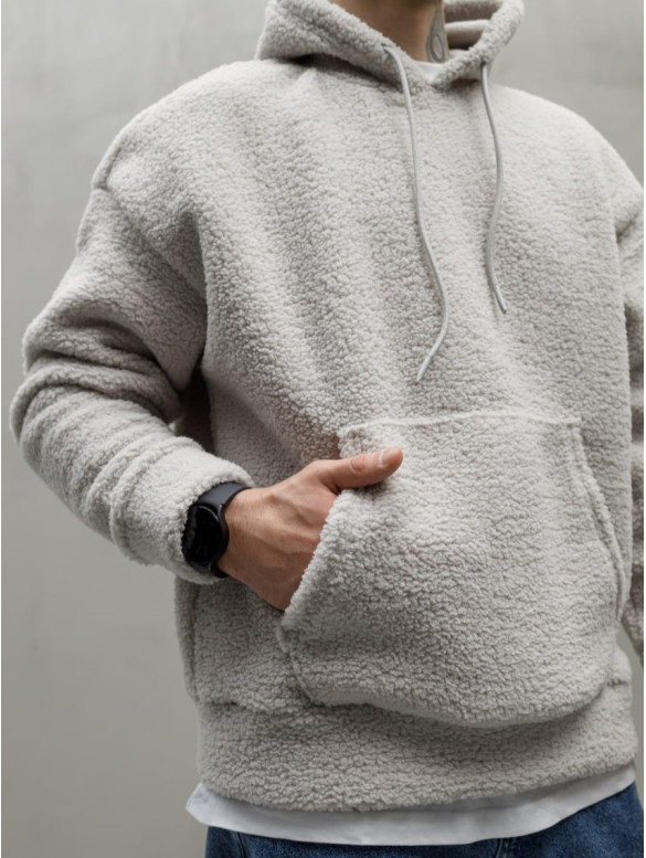 Oversize худі з плюшевої тканини