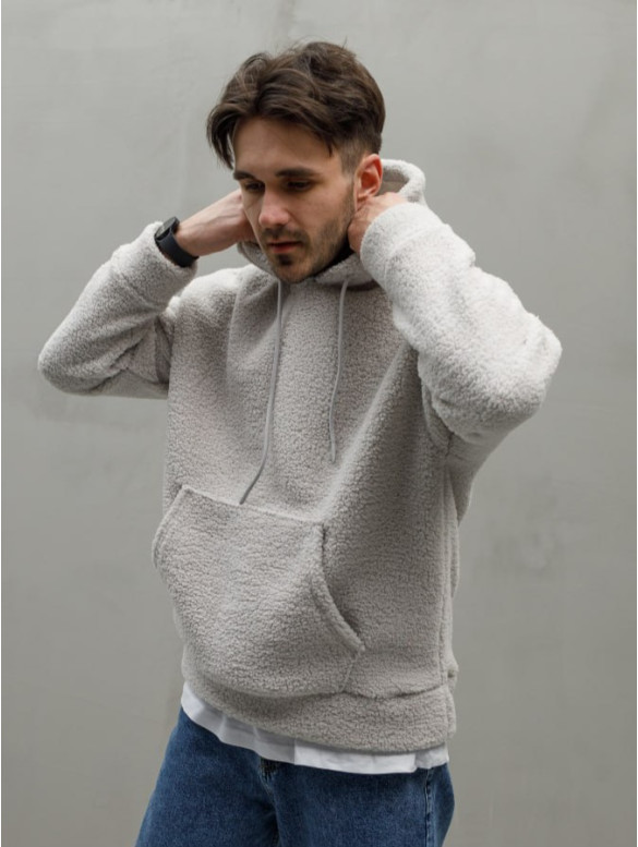 Oversize худі з плюшевої тканини