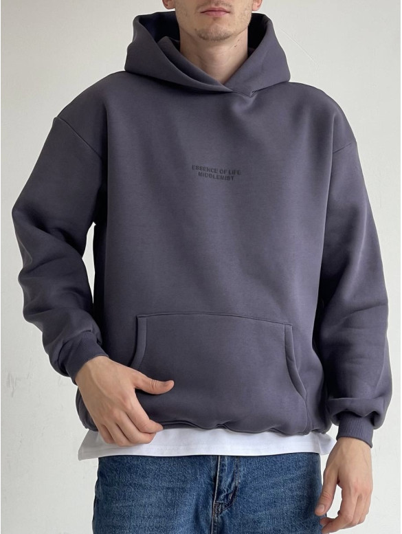 Oversize худі на флісі з надписом