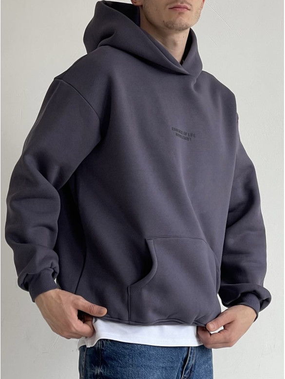 Oversize худі на флісі з надписом