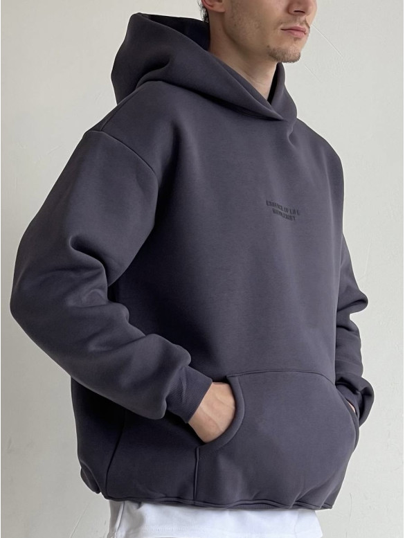 Oversize худі на флісі з надписом