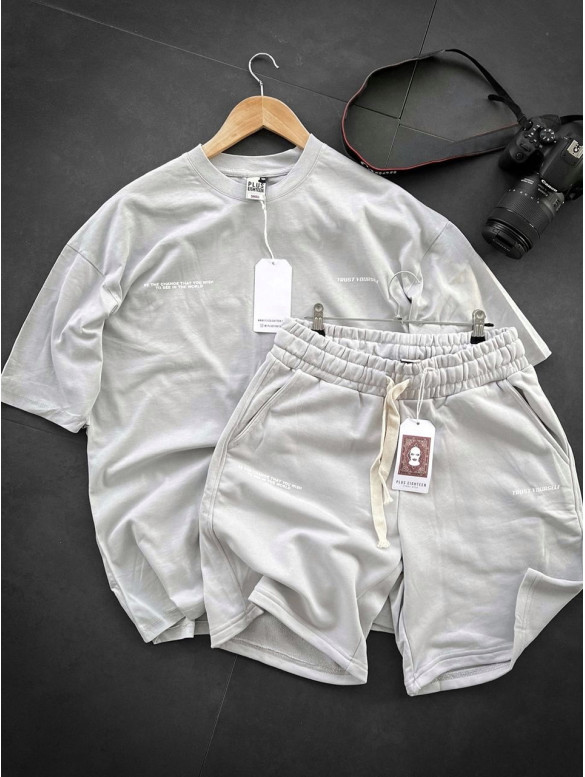 Літній oversize костюм з надписом