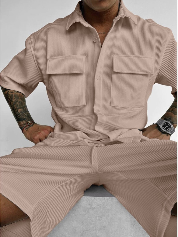 Літній oversize костюм у рубчик