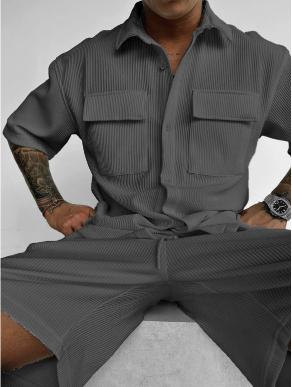Літній oversize костюм у рубчик