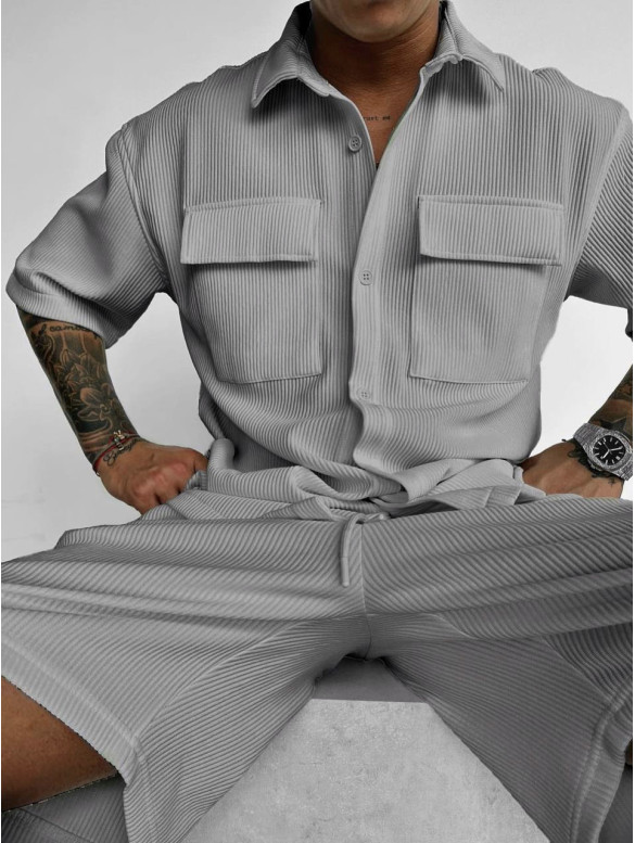 Літній oversize костюм у рубчик