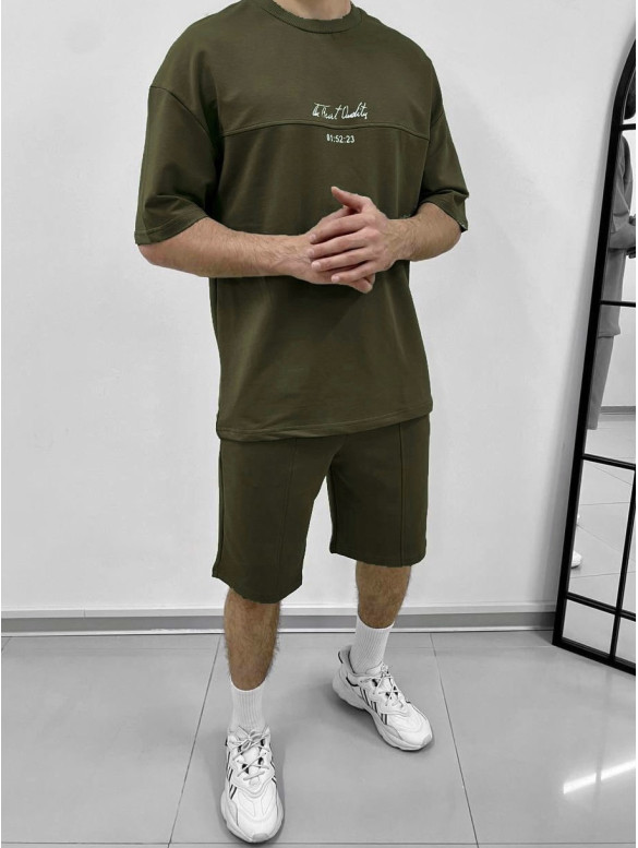 Літній oversize костюм з надписом