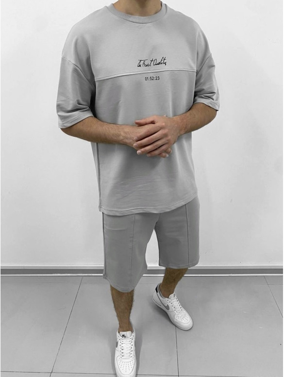 Літній oversize костюм з надписом