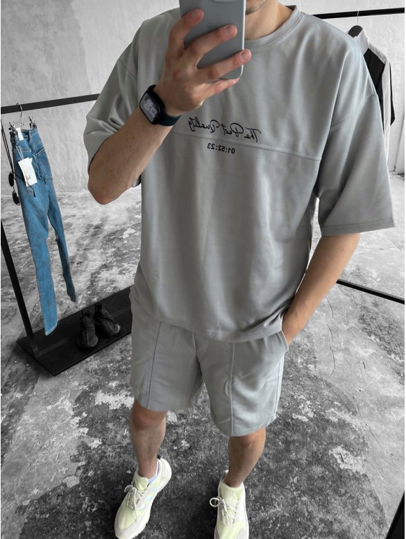 Літній oversize костюм з надписом