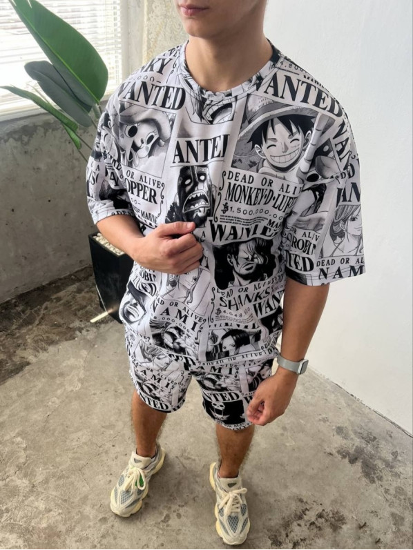 Літній oversize костюм з принтом