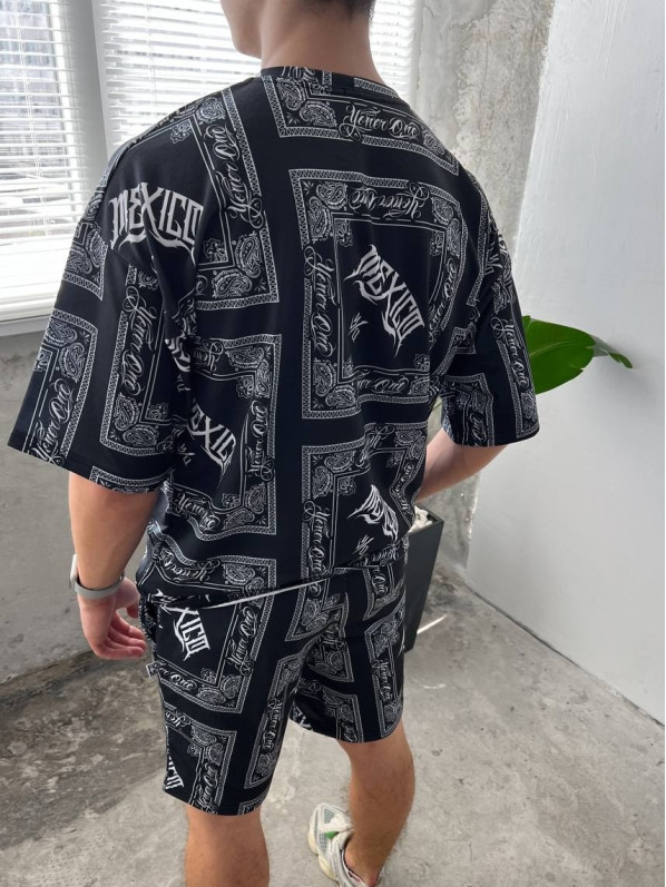 Літній oversize костюм з принтом