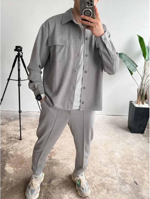 Oversize костюм з накладними кишенями