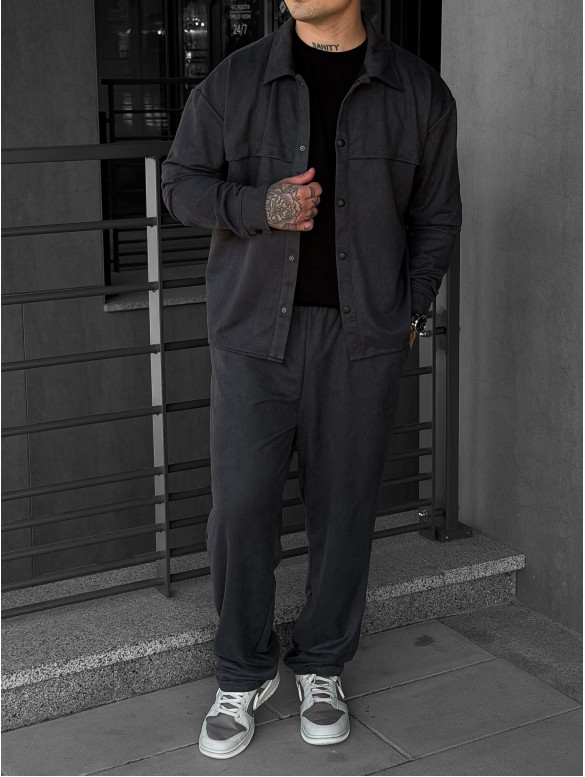 Замшевий oversize костюм