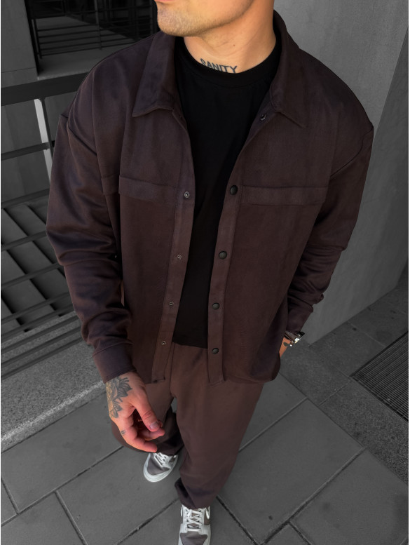 Замшевий oversize костюм