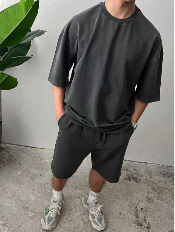 Oversize костюм з вивареної тканини