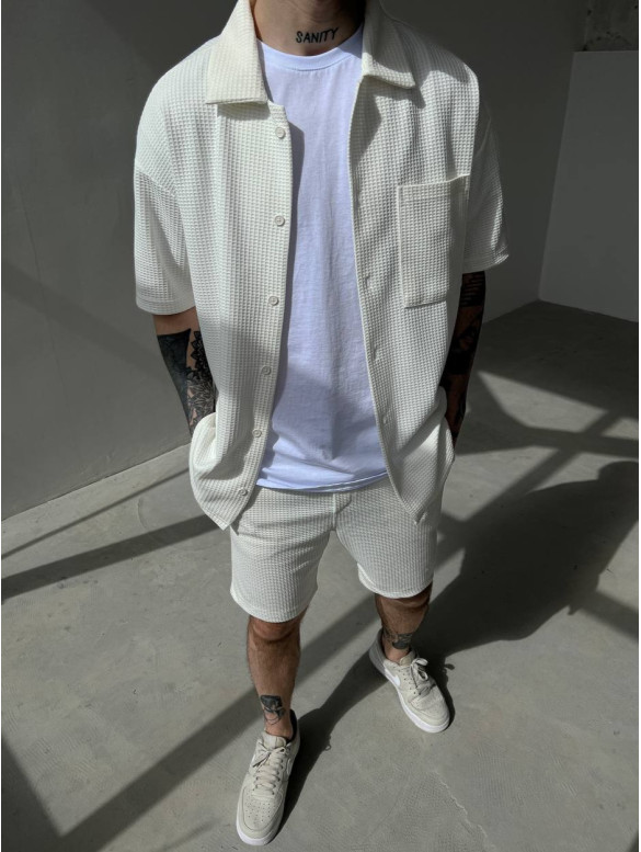 Oversize костюм з фактурної тканини
