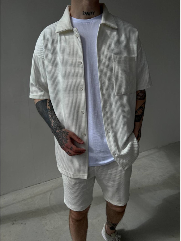 Oversize костюм з фактурної тканини