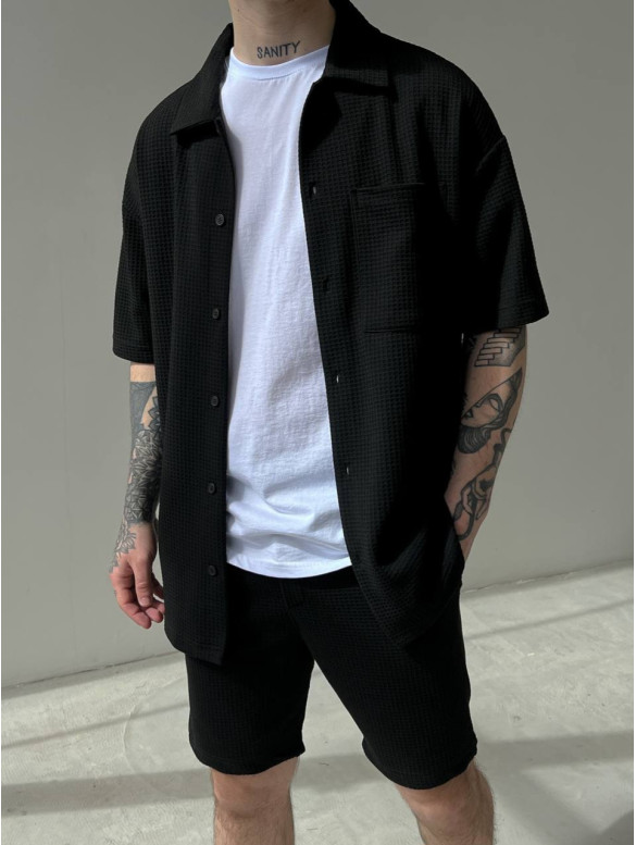 Oversize костюм з фактурної тканини