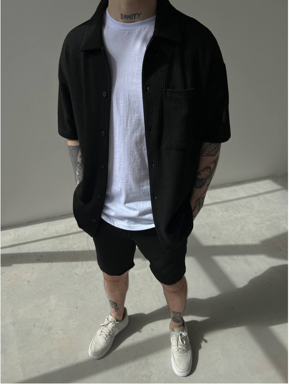 Oversize костюм з фактурної тканини