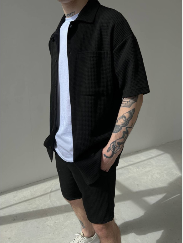 Oversize костюм з фактурної тканини