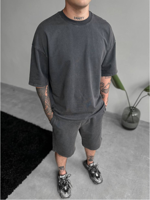 Oversize костюм з вивареної тканини