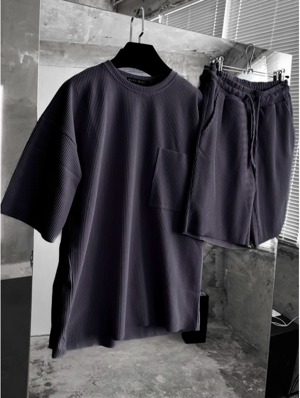 Літній oversize костюм у рубчик