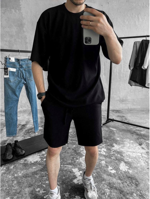 Літній oversize костюм у рубчик