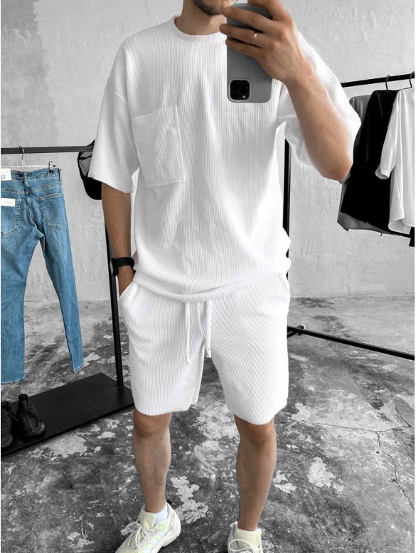 Літній oversize костюм у рубчик