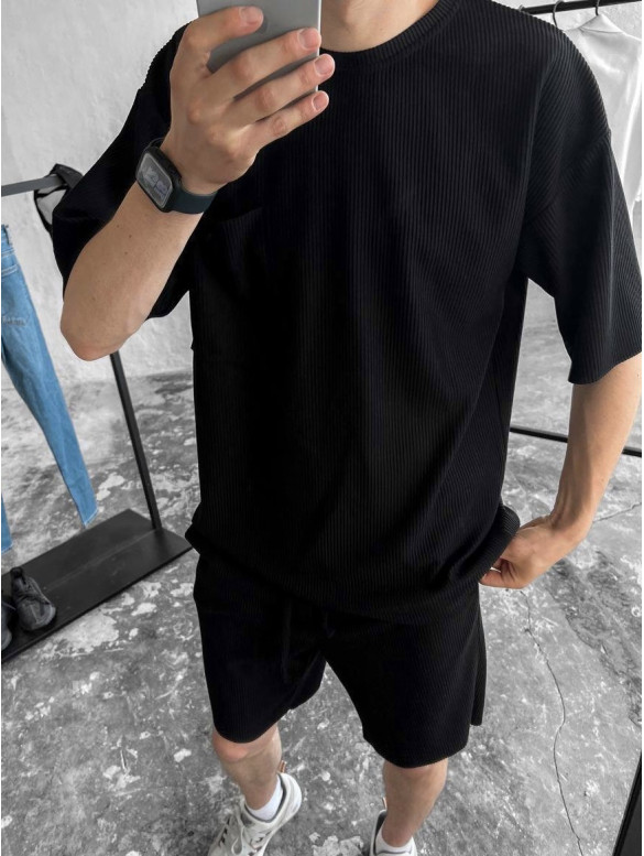 Літній oversize костюм у рубчик