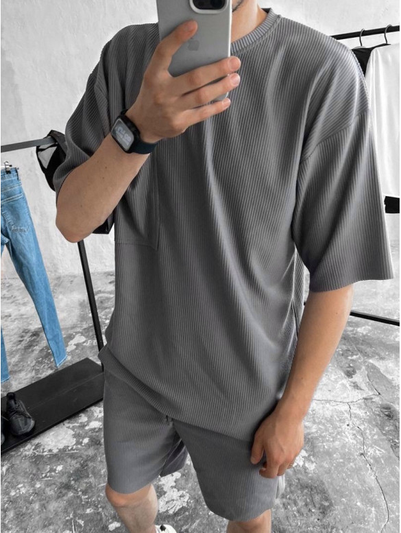 Літній oversize костюм у рубчик